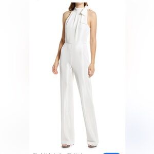 Black Halo Audrey Tie Neck Jumpsuit in Crystal Waves